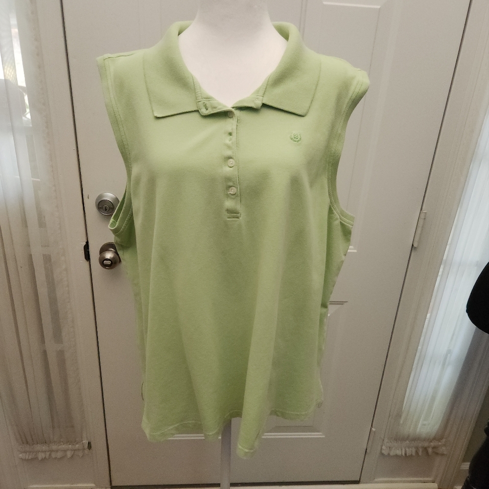 IZOD Women's Sleeveless Golf Shirt Light Green Size 3X
